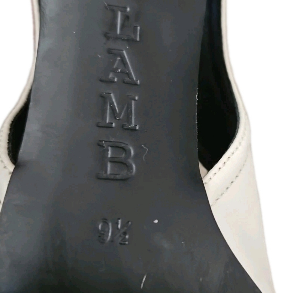 L.A.M.B Womens White And Gray Enforce Leather Suede Pointy Toe Pump 9.5 - Picture 7 of 13